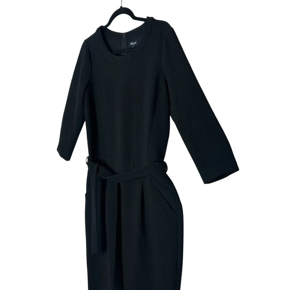 Madewell Jumpsuit Women's Size‎ 2 Black  Long Sleeve Tapered Ankle Pockets